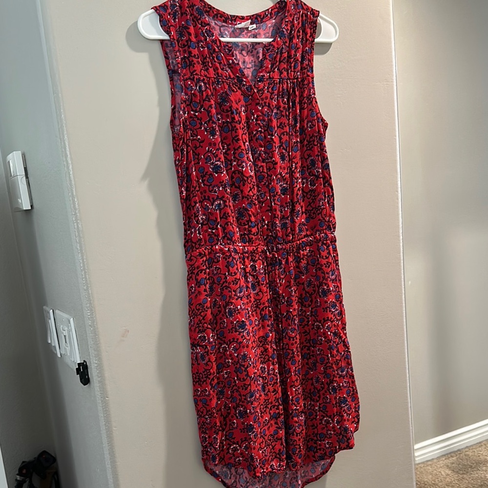 GAP Red and Black V-Neck High Low Sundress